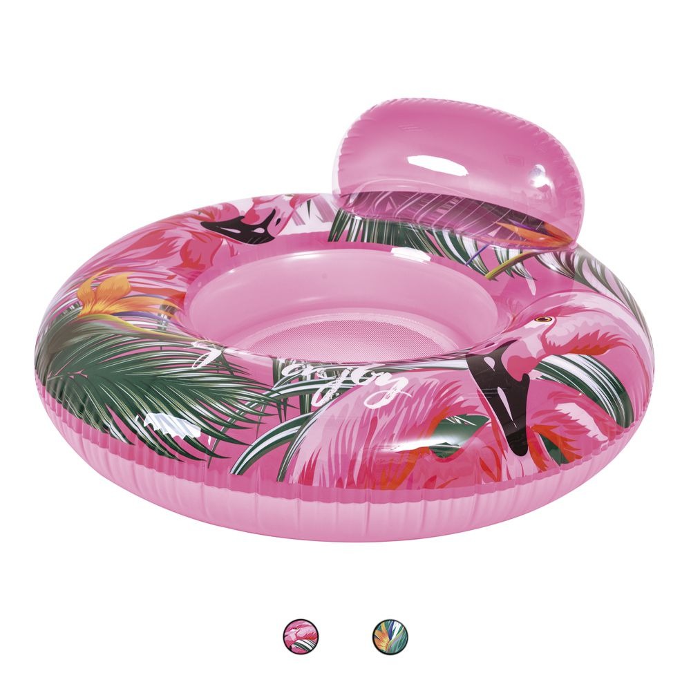 Donut gonflable 106 cm avec décoration Jungle tropicale