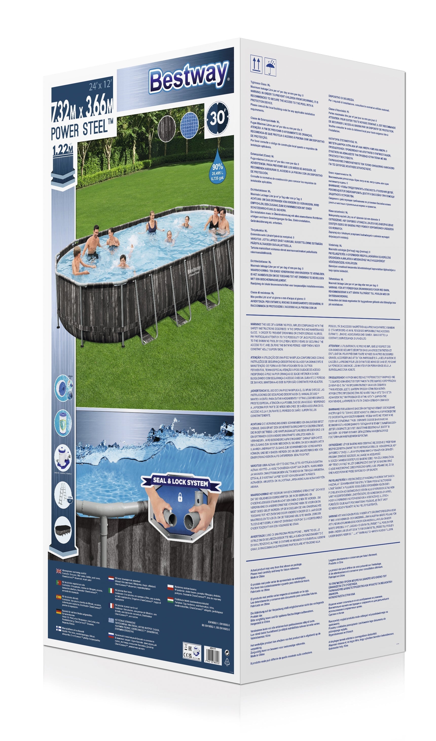 Piscine hors sol ovale Power Steel 732x366x122 cm Bestway 5611T 