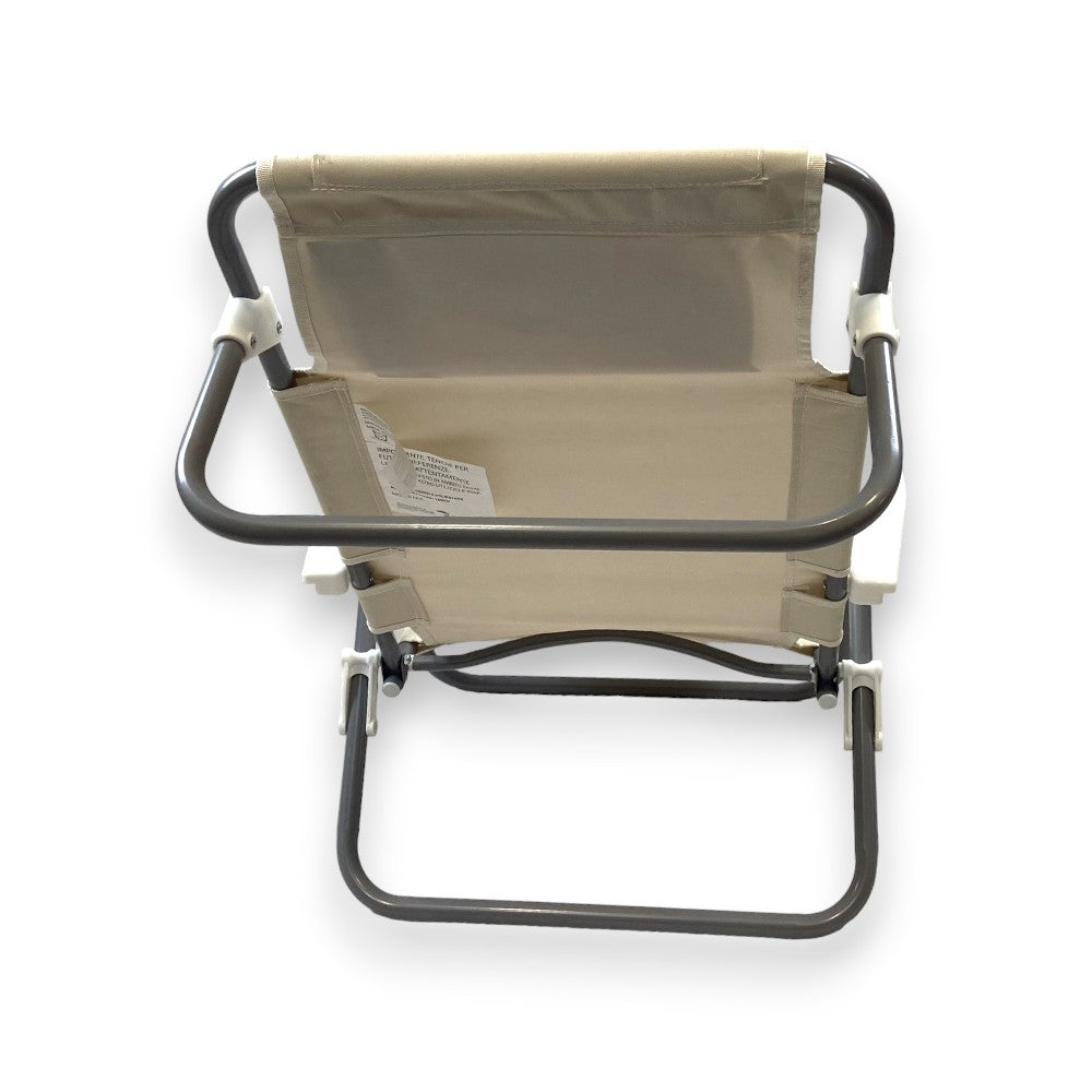 Chaise longue de plage réglable 2en1 Spiaggina avec accoudoirs et coussin appui-tête 