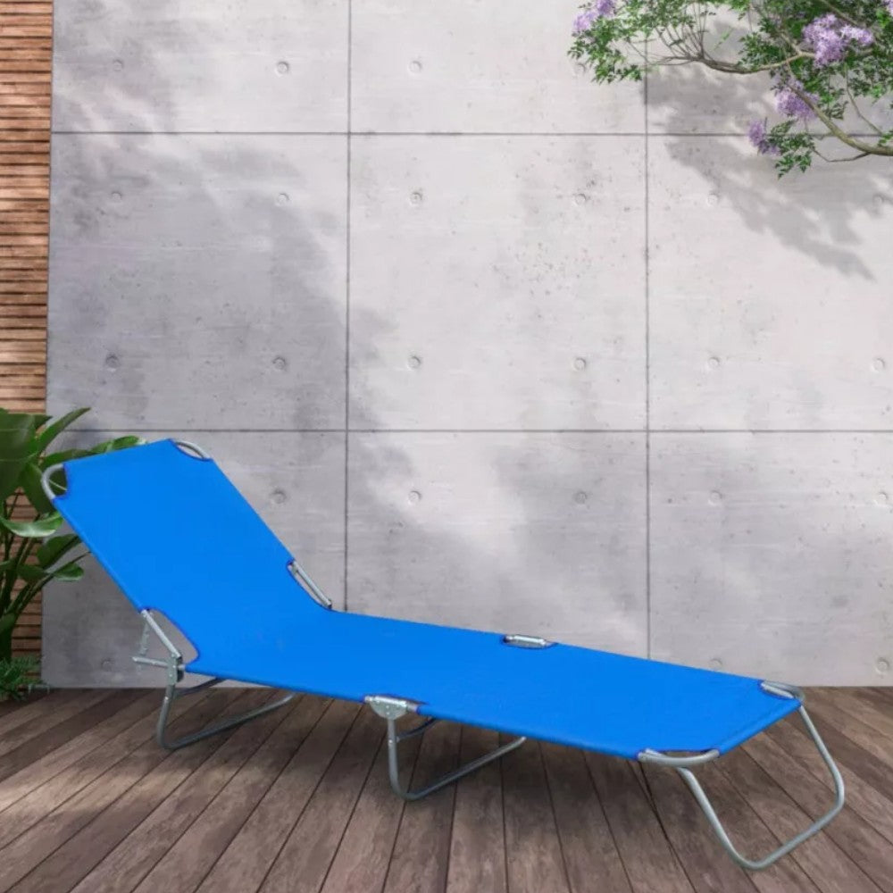Chaises longues de plage pliantes pour l'extérieur et la mer, structure en fer et tissu oxford