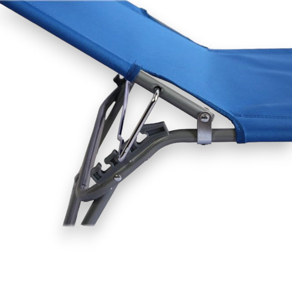 Lettini da spiaggia mare e esterno pieghevoli con parasole regolabile con struttura in acciaio e tessuto in oxford