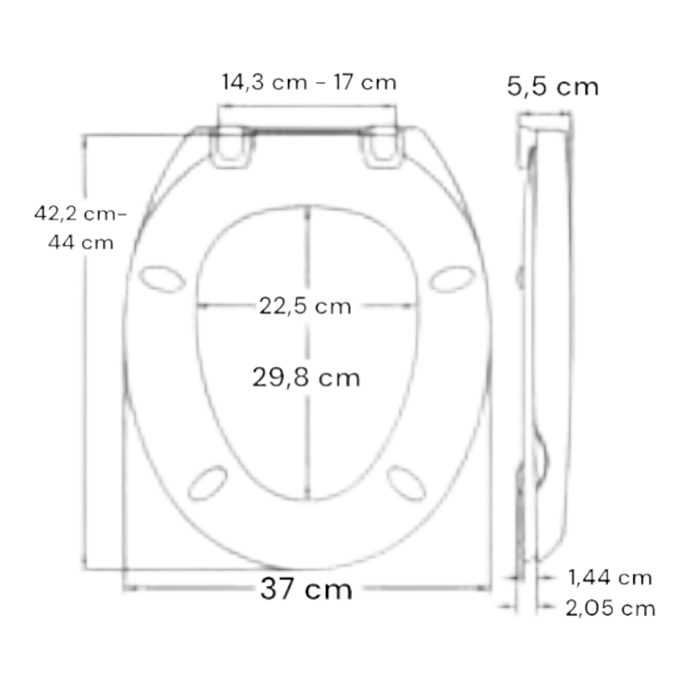 Abattant WC en résine blanche résistante