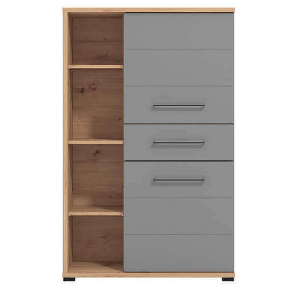 Armoire armoire d'intérieur Home avec 3 étagères, 2 portes et 1 tiroir en bois mélaminé bilaminé