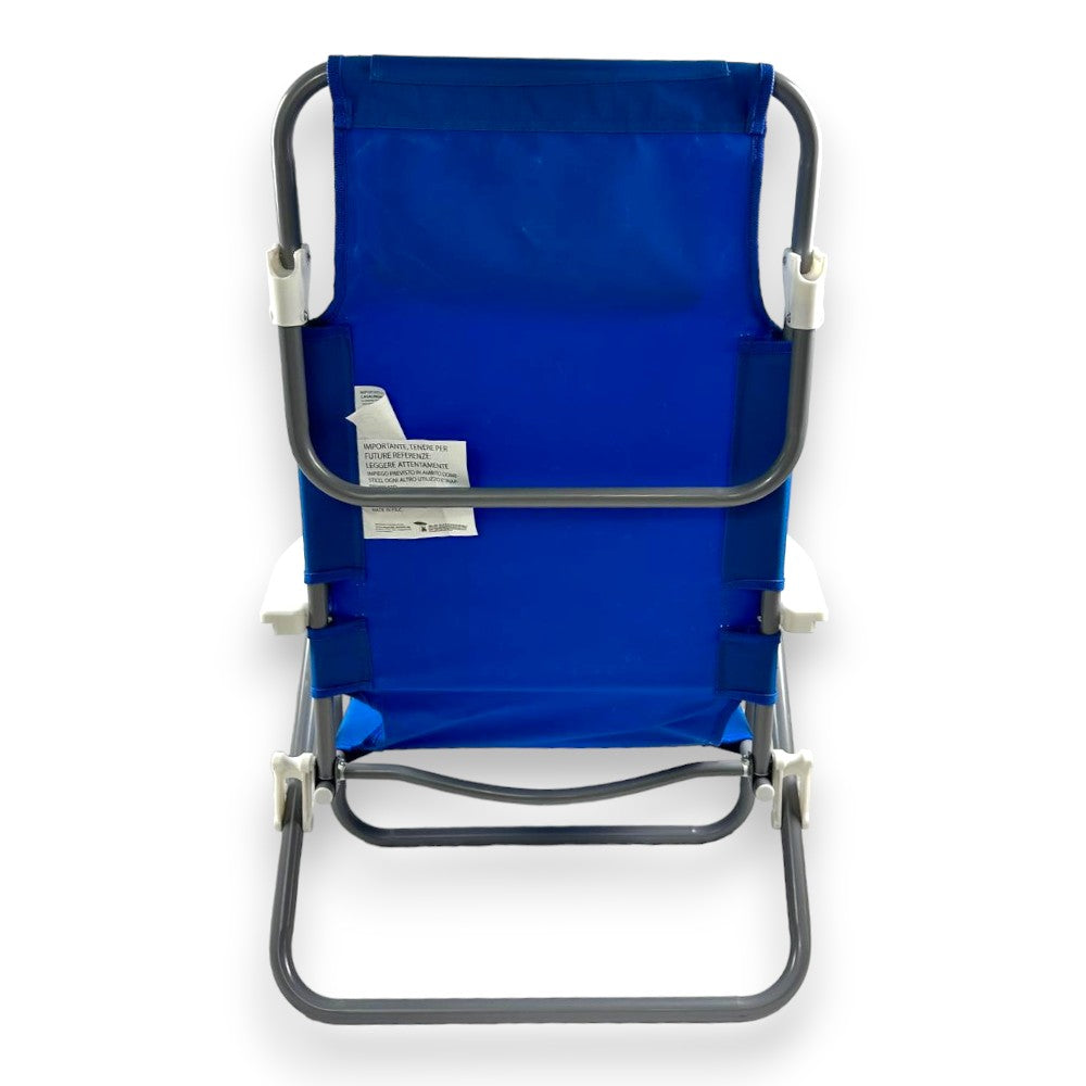 Chaise longue de plage réglable 2en1 Spiaggina avec accoudoirs et coussin appui-tête 