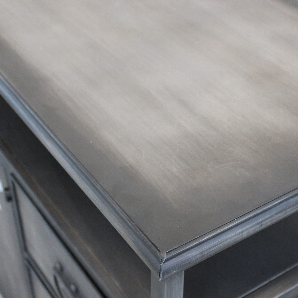 Mobile in acciaio con cassetti ante e ripiani ampi 132.5x37.5xH82 cm per casa