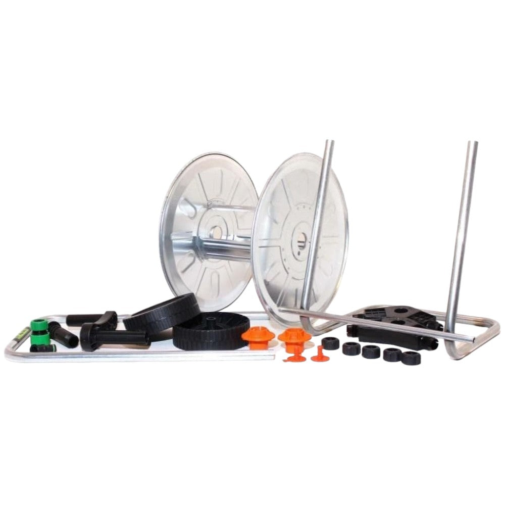 Chariot enrouleur de tuyau d'arrosage avec structure en acier pour tuyau de 50 m