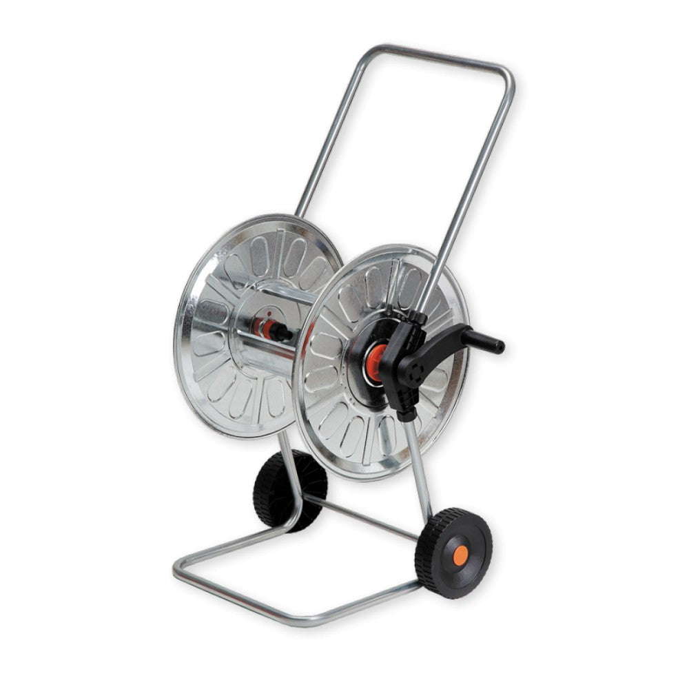 Chariot enrouleur de tuyau d'arrosage en acier pour tuyaux de 80 m