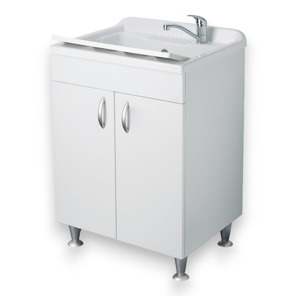 Meuble lavabo universel P. 50 x L.60 avec pieds en bois