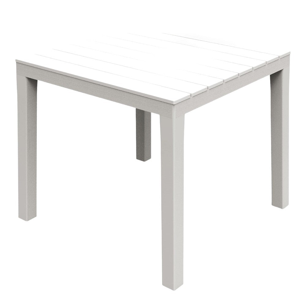 Table d'extérieur carrée modulable en polypropylène anthracite et blanc
