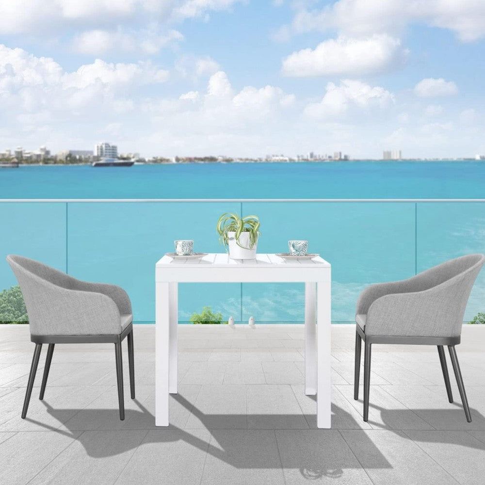 Table d'extérieur carrée modulable en polypropylène anthracite et blanc