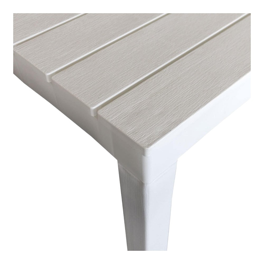 Table d'extérieur carrée modulable en polypropylène anthracite et blanc