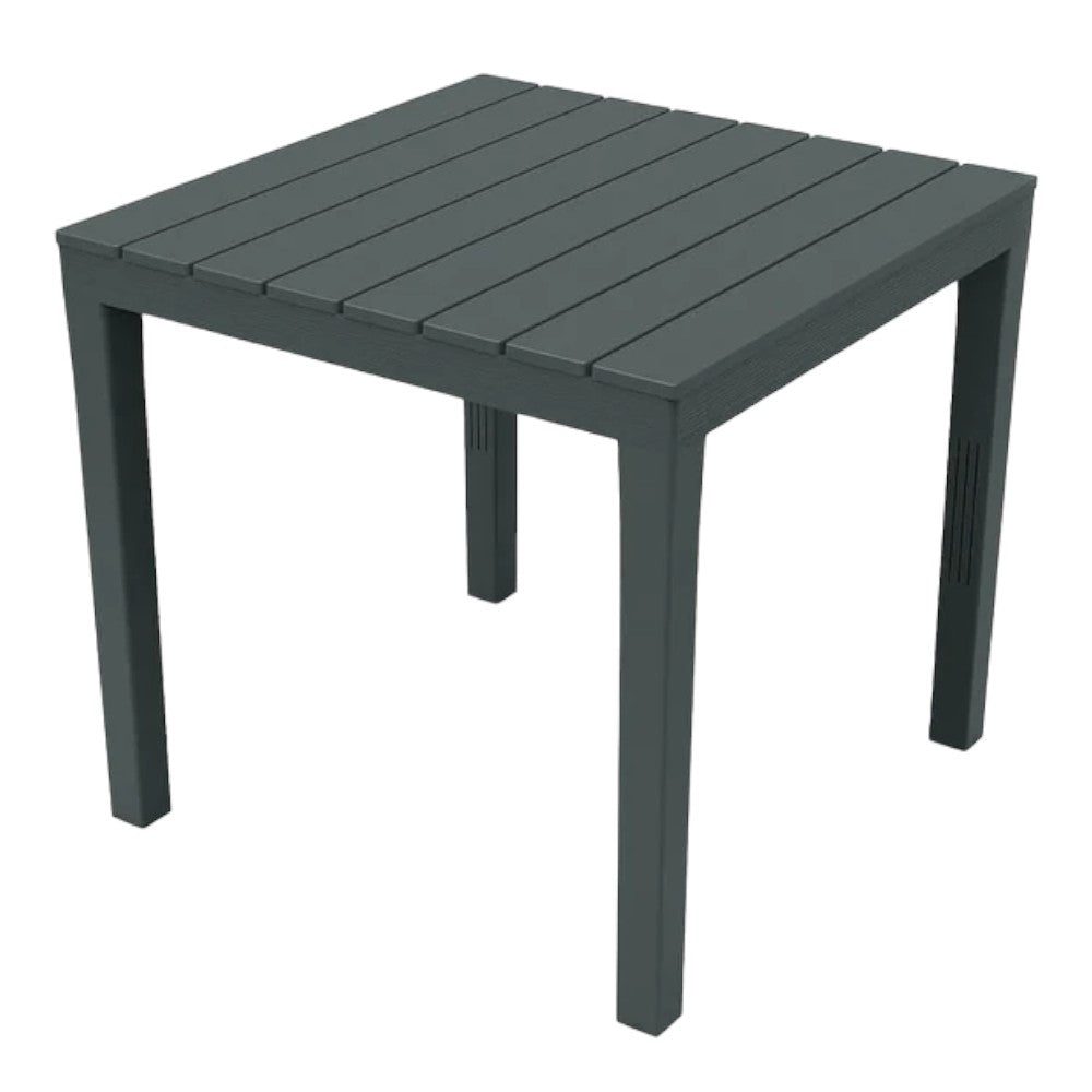 Table d'extérieur carrée modulable en polypropylène anthracite et blanc
