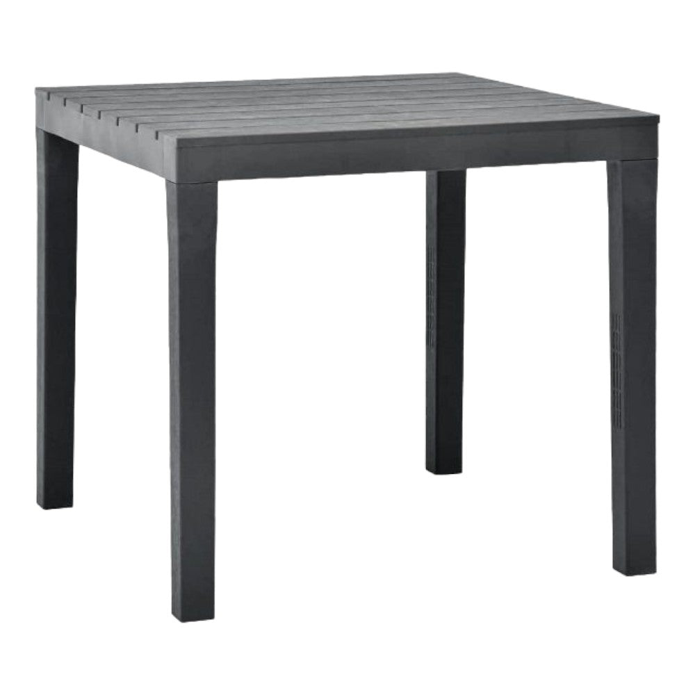 Table d'extérieur carrée modulable en polypropylène anthracite et blanc