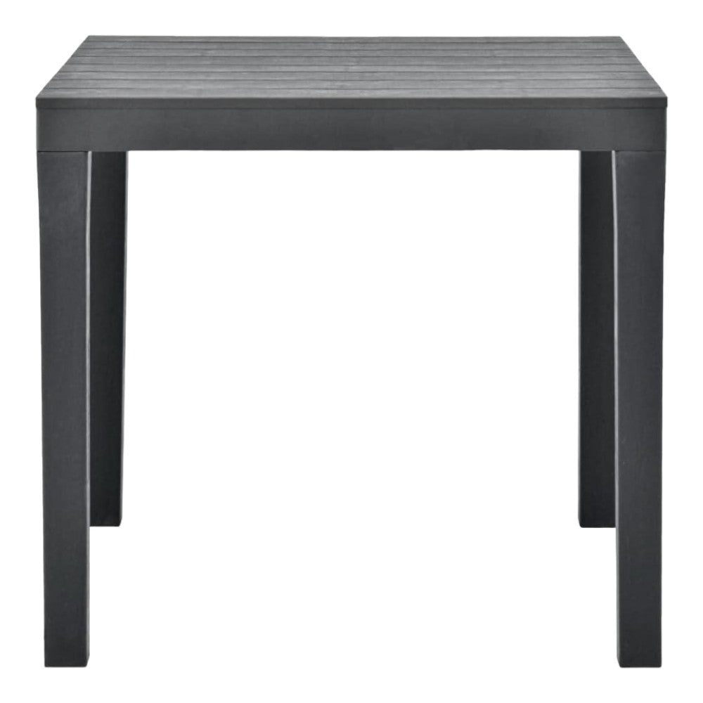 Table d'extérieur carrée modulable en polypropylène anthracite et blanc