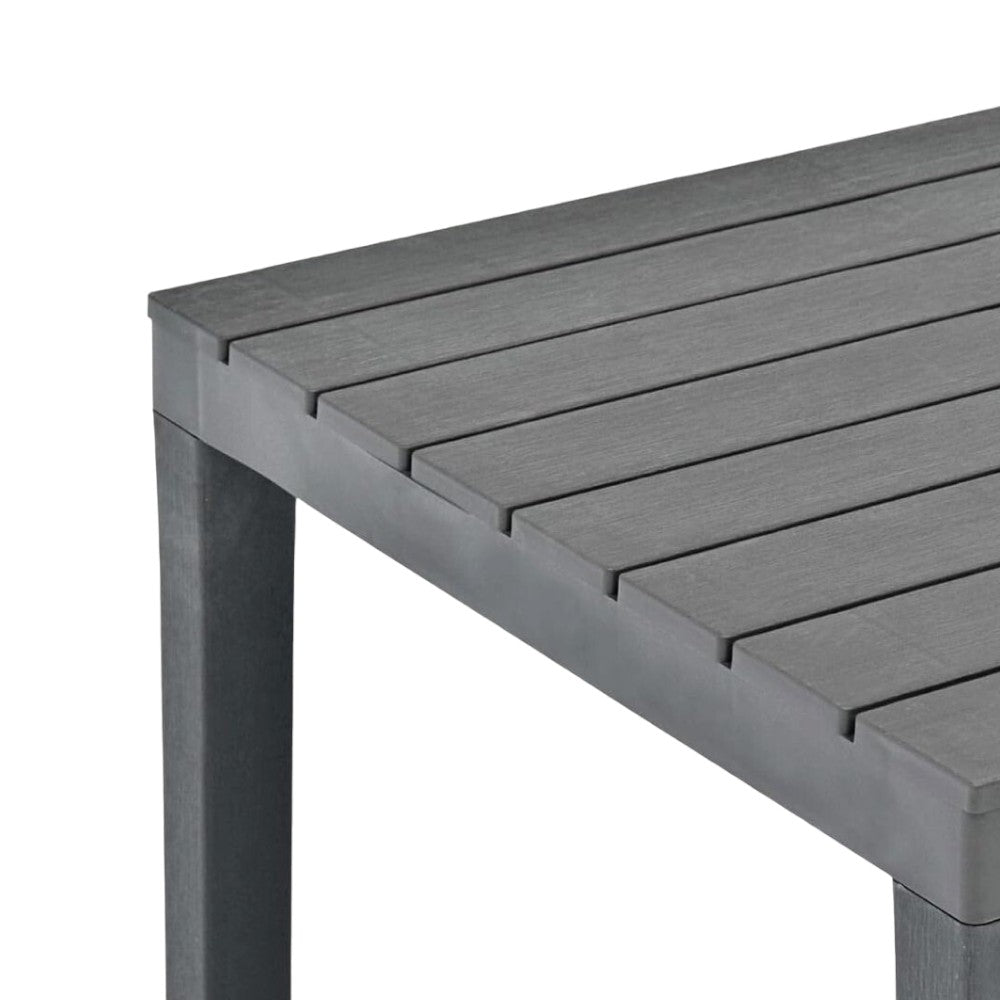 Table d'extérieur carrée modulable en polypropylène anthracite et blanc