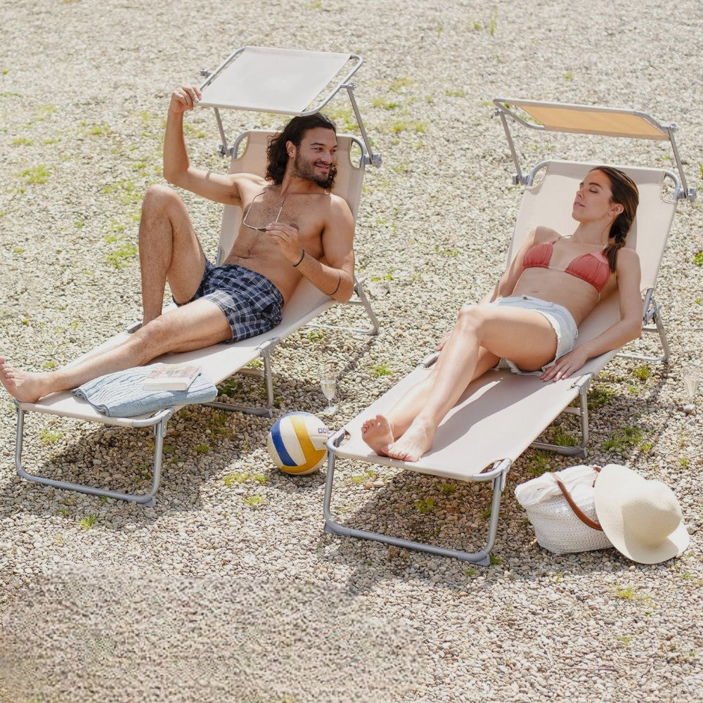 Texilene lit de bronzage en aluminium pliant jardin de plage en aluminium Luxe