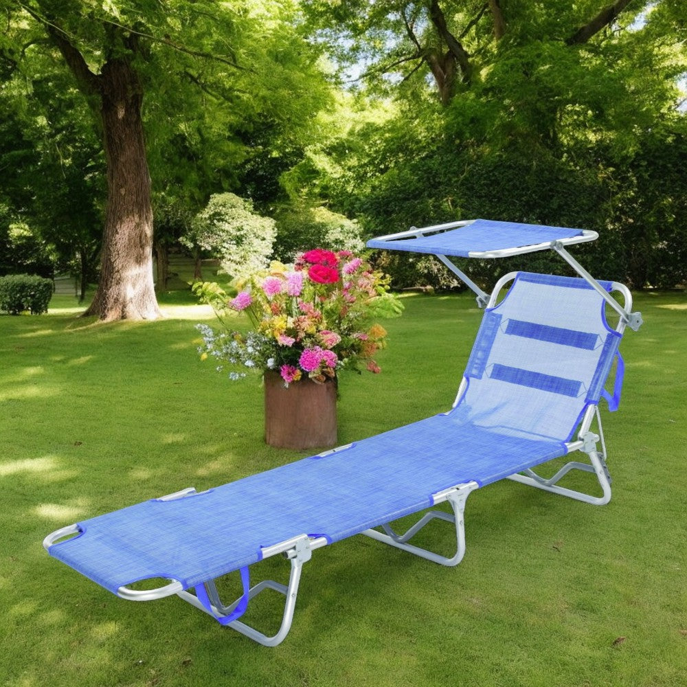 Lit de plage pliant avec structure en aluminium et auvent Sandwich Top