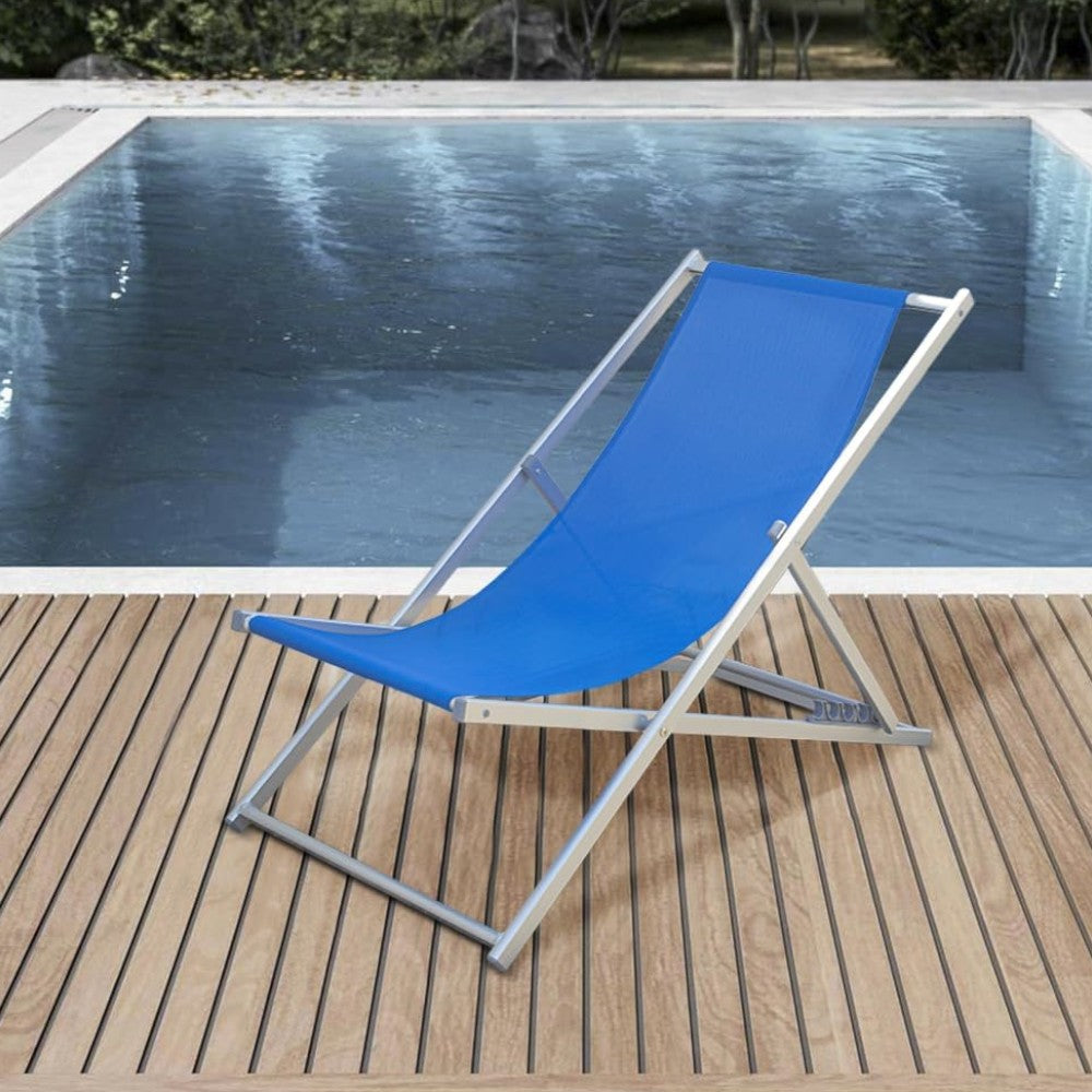 Chaise longue de plage pliante avec structure en aluminium et assise Summer en textilène
