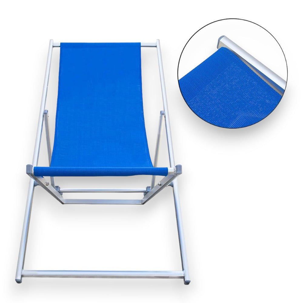 Chaise longue de plage pliante avec structure en aluminium et assise Summer en textilène