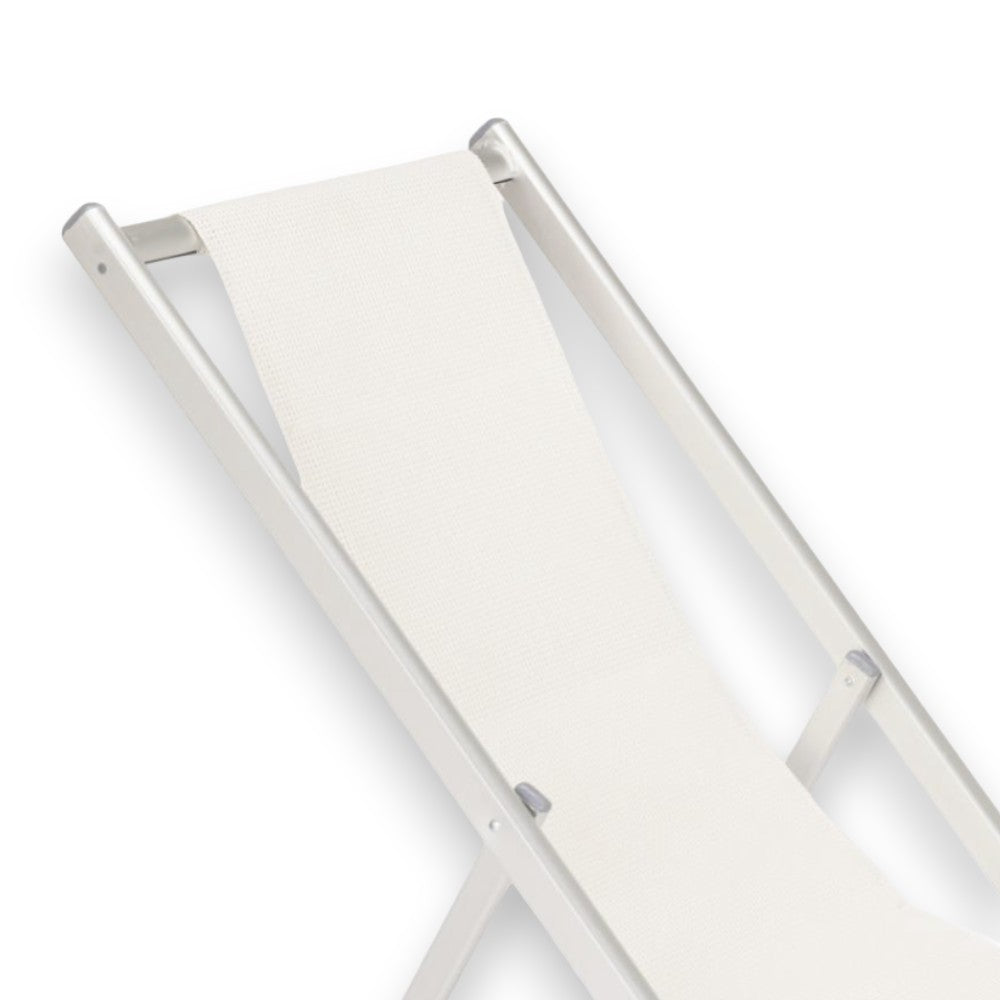 Chaise longue de plage pliante avec structure en aluminium et assise Summer en textilène