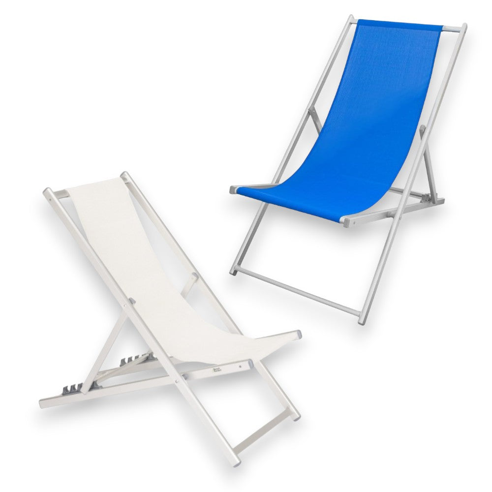 Chaise longue de plage pliante avec structure en aluminium et assise Summer en textilène