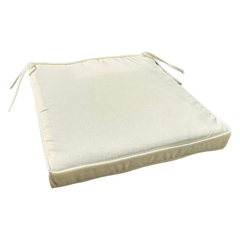Cuscino quadrato 40x40x5 cm in cotone beige sfoderabile per sedie Mango e Kiwi