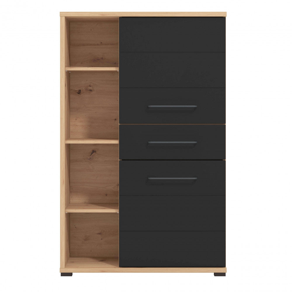 Armoire armoire d'intérieur Home avec 3 étagères, 2 portes et 1 tiroir en bois mélaminé bilaminé