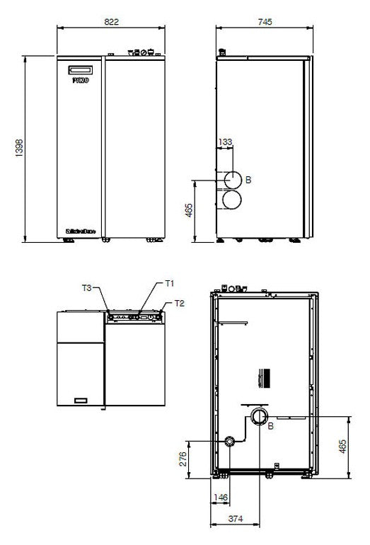 Chaudière à granulés de dernière génération de 20 kW à haut rendement PK20 Idro