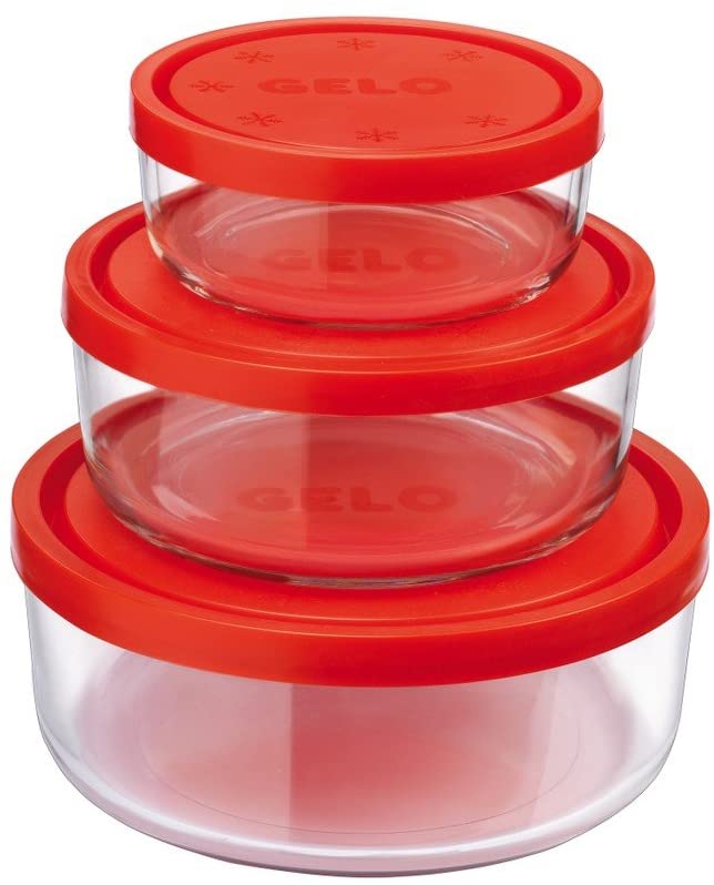 Contenitori tondi in vetro porta alimenti per cucina e viaggio set 3 Pz BORMIOLI