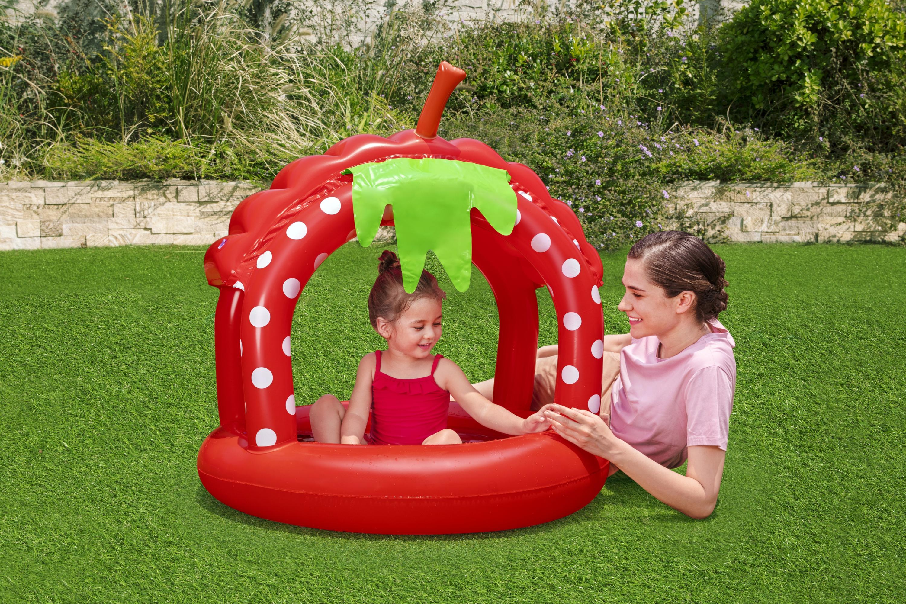 Piscine gonflable Strawberry Baby avec auvent Very Berry Bestway 52387