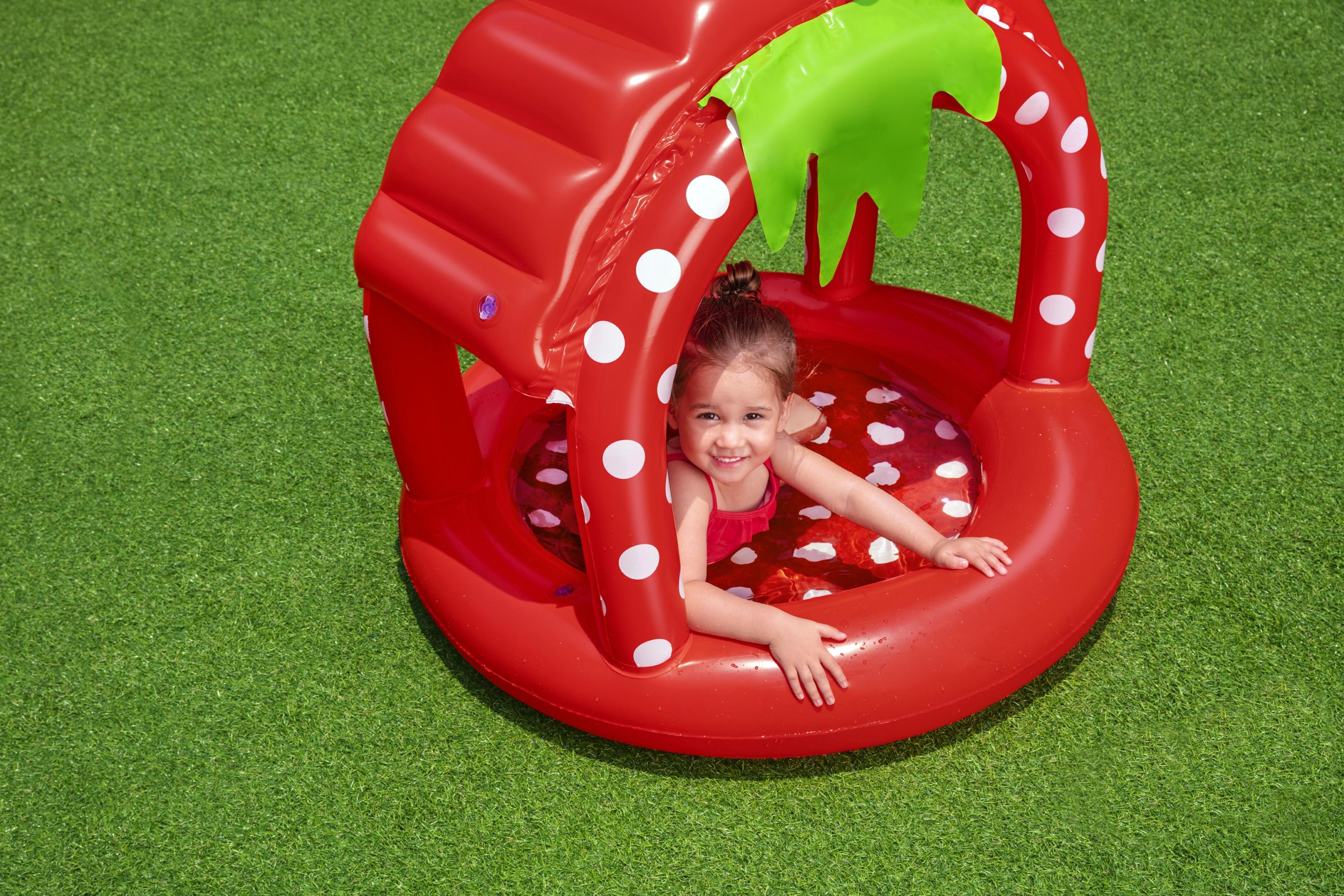 Piscine gonflable Strawberry Baby avec auvent Very Berry Bestway 52387