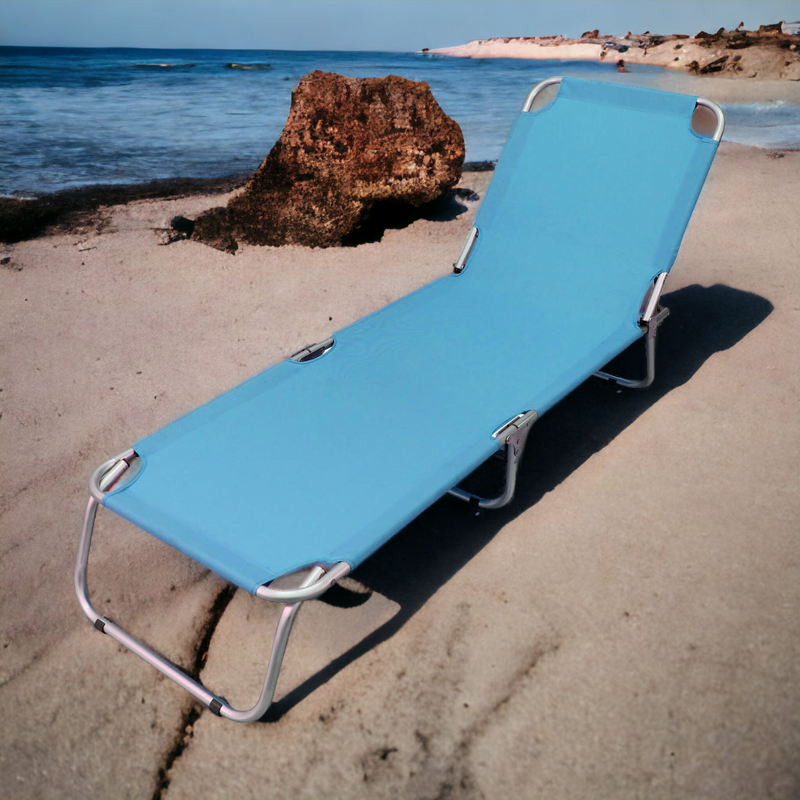 Lettino spiaggia giardino campeggio prendisole reclinabile e richiudibile Taormina