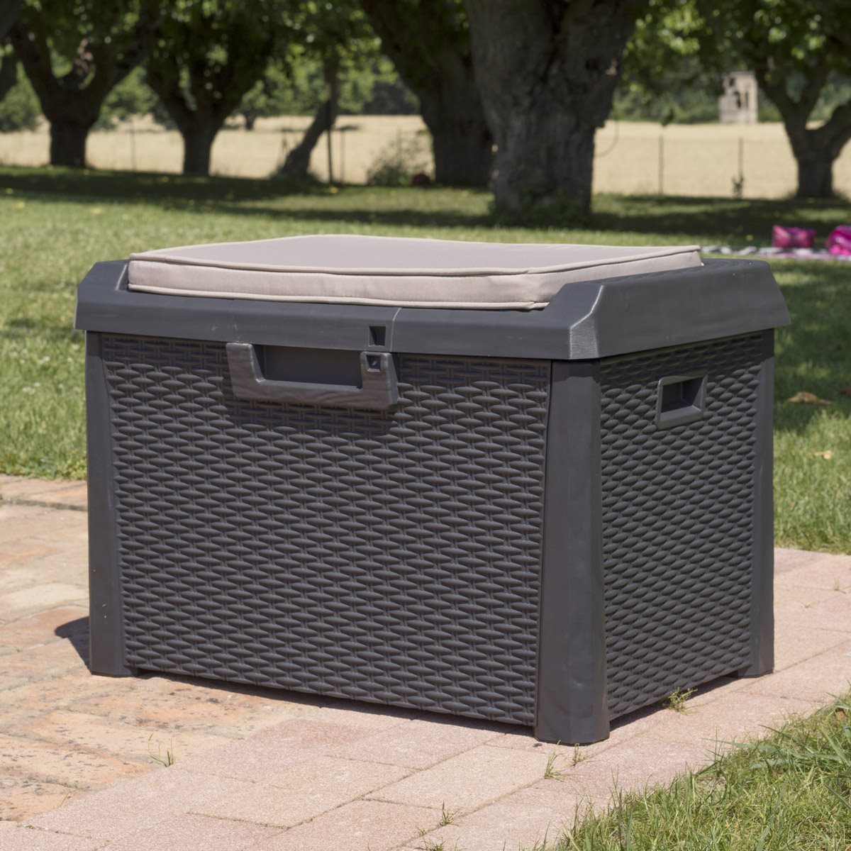 Coffre polyvalent 75x50x50 Santorini Plus Compact en résine