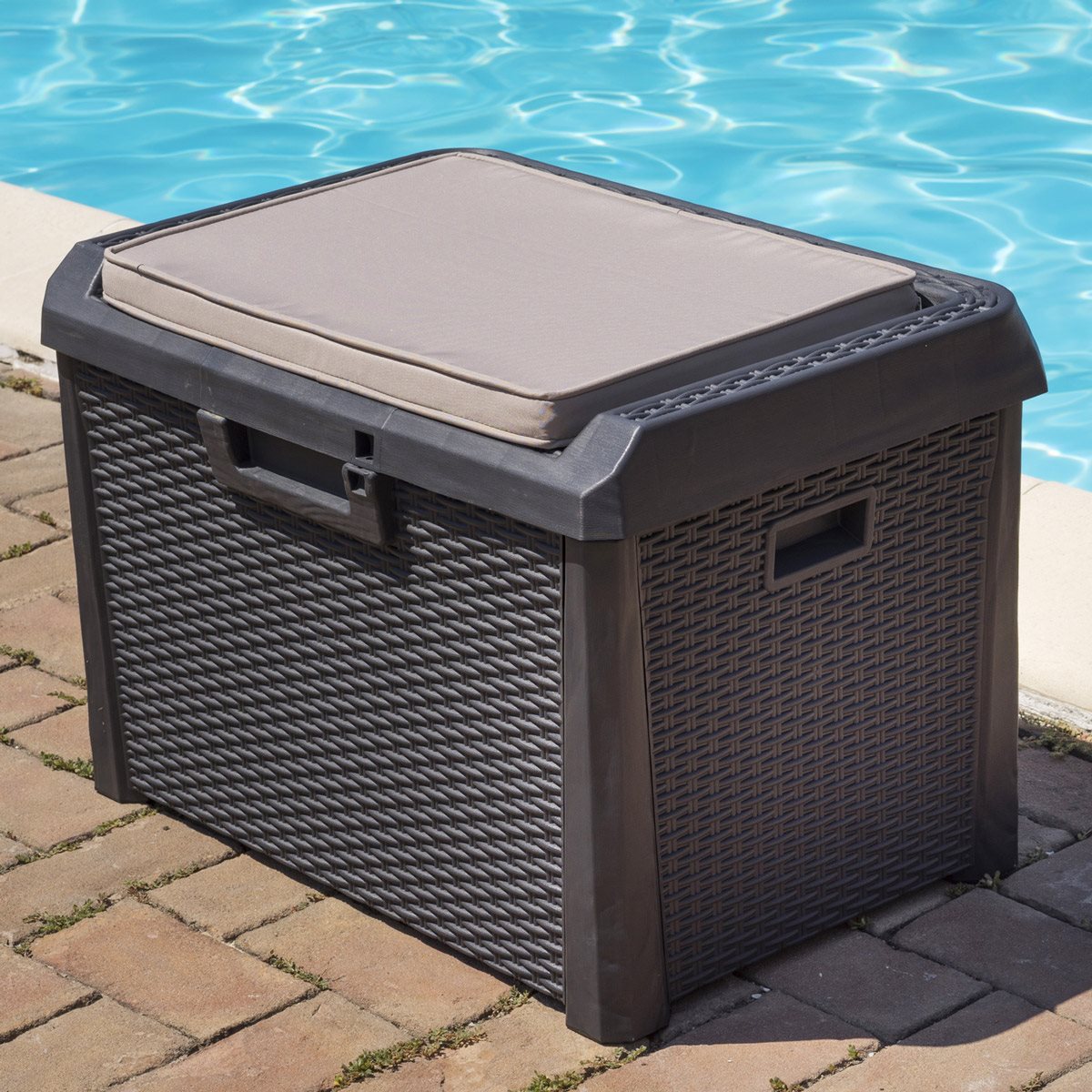 Coffre polyvalent 75x50x50 Santorini Plus Compact en résine