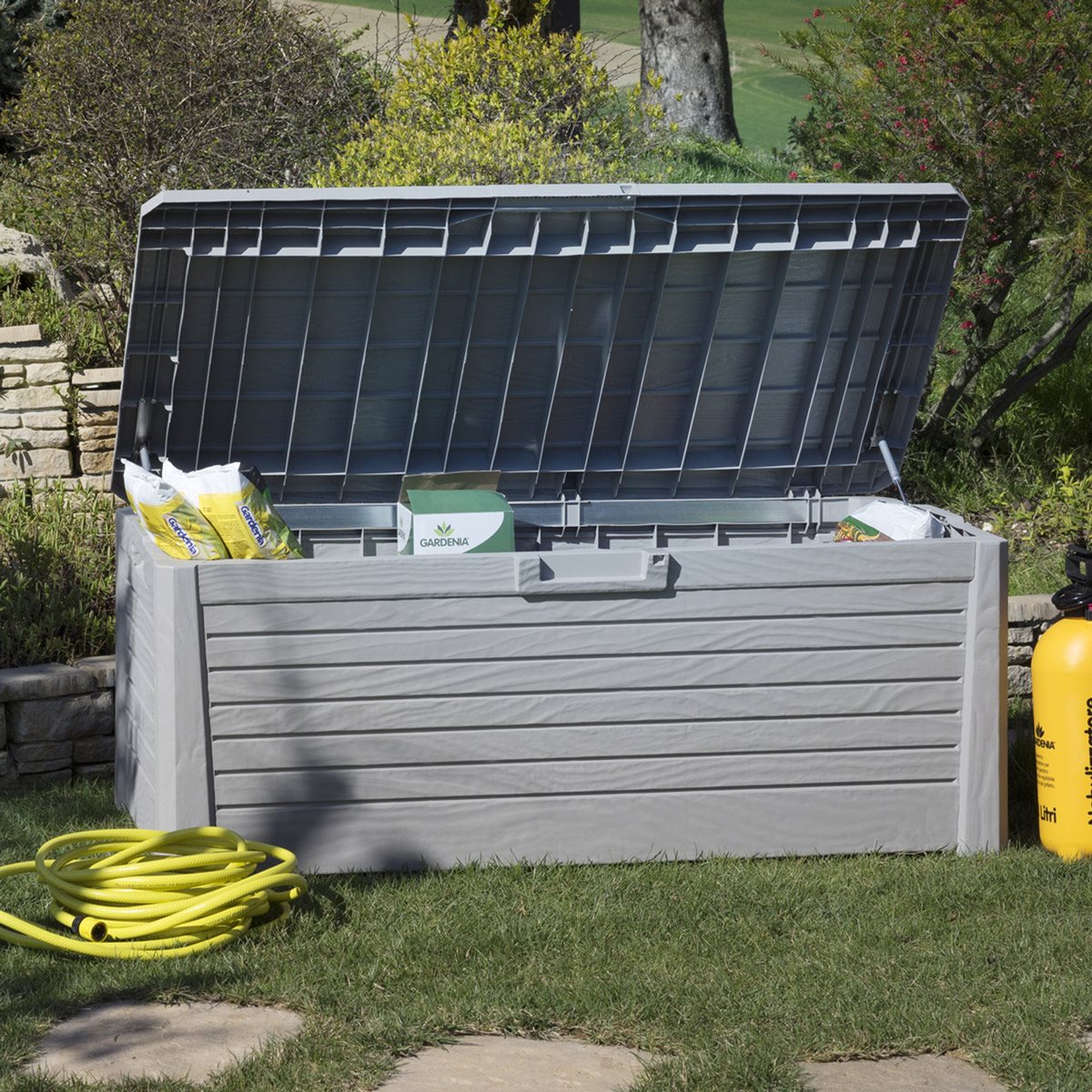 Coffre 147x72x60 coffre polyvalent en résine 550 lt Florida