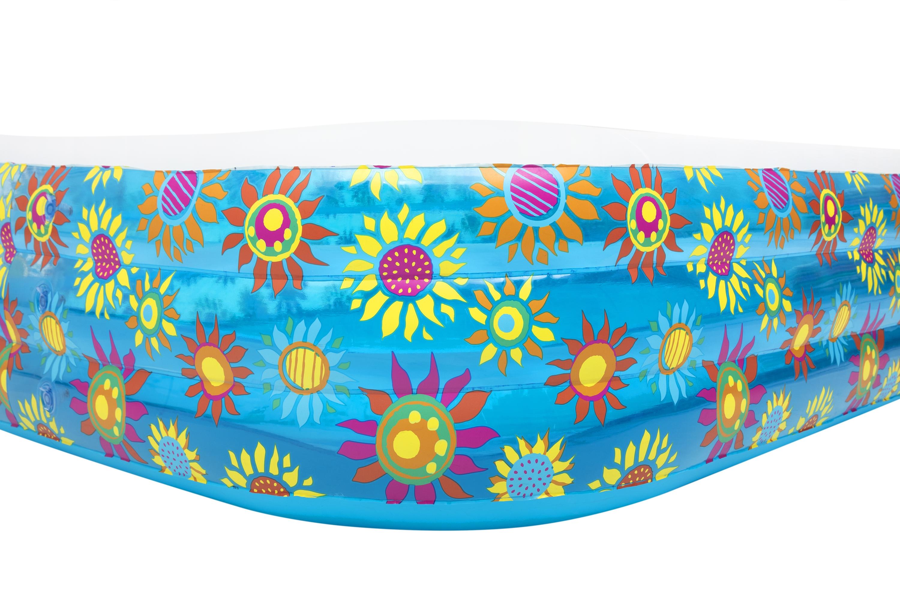 Piscine gonflable familiale rectangulaire avec décoration florale BestWay 54121 