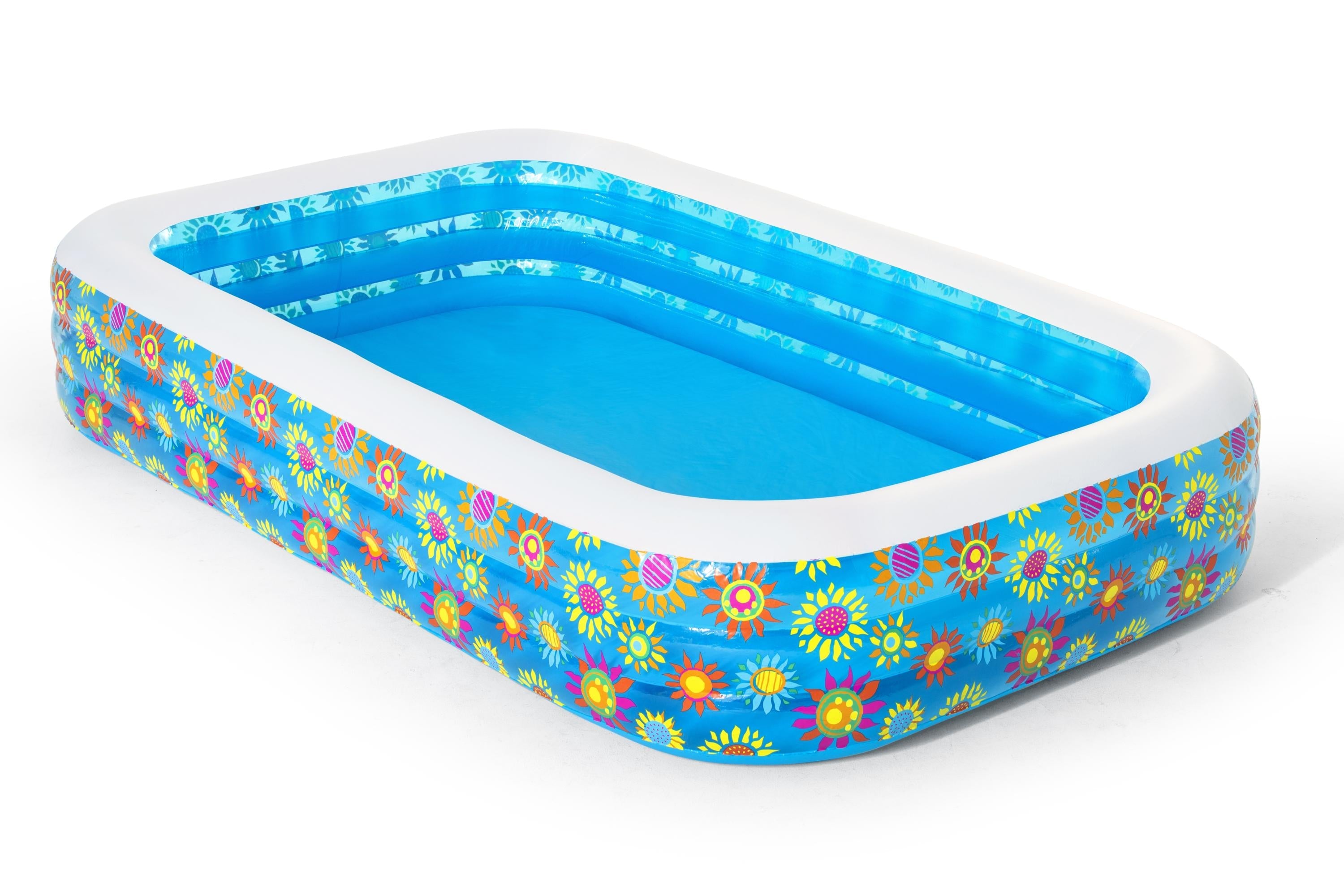 Piscine gonflable familiale rectangulaire avec décoration florale BestWay 54121 