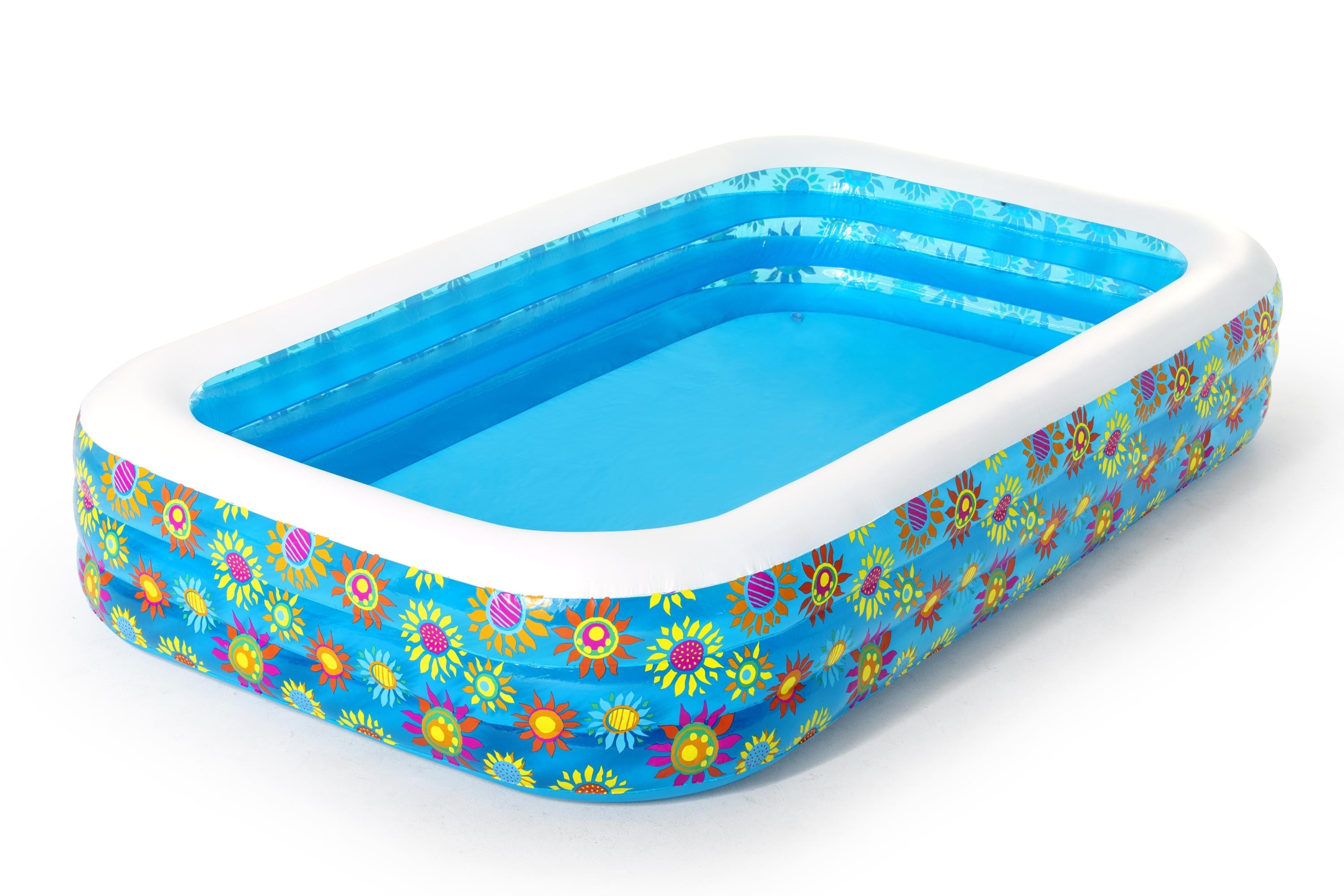 Piscine gonflable familiale rectangulaire avec décoration florale BestWay 54121 