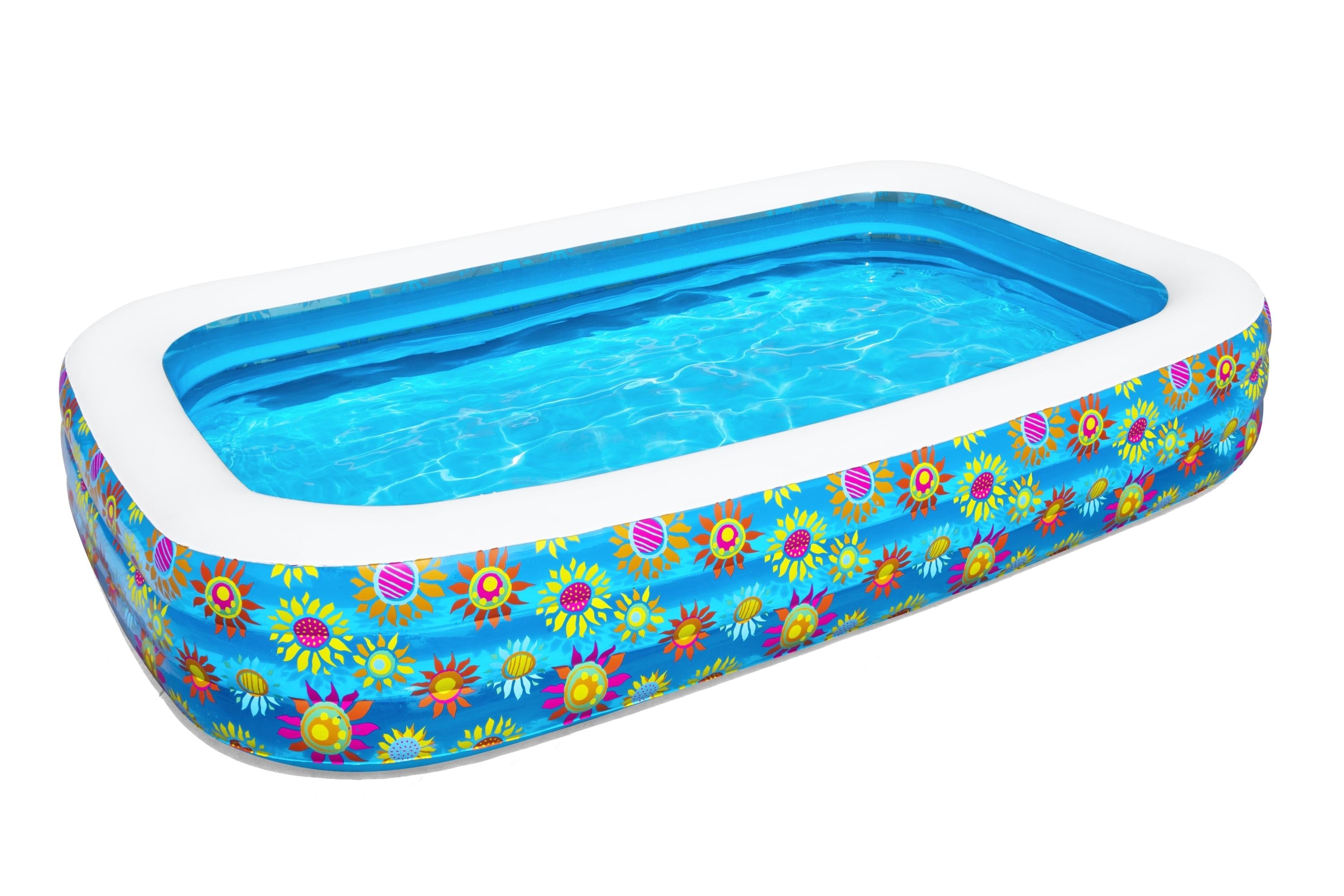 Piscine gonflable familiale rectangulaire avec décoration florale BestWay 54121 