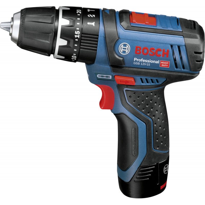 Visseuse à percussion professionnelle Bosch 12 V avec 2 batteries GSB 12 V-15