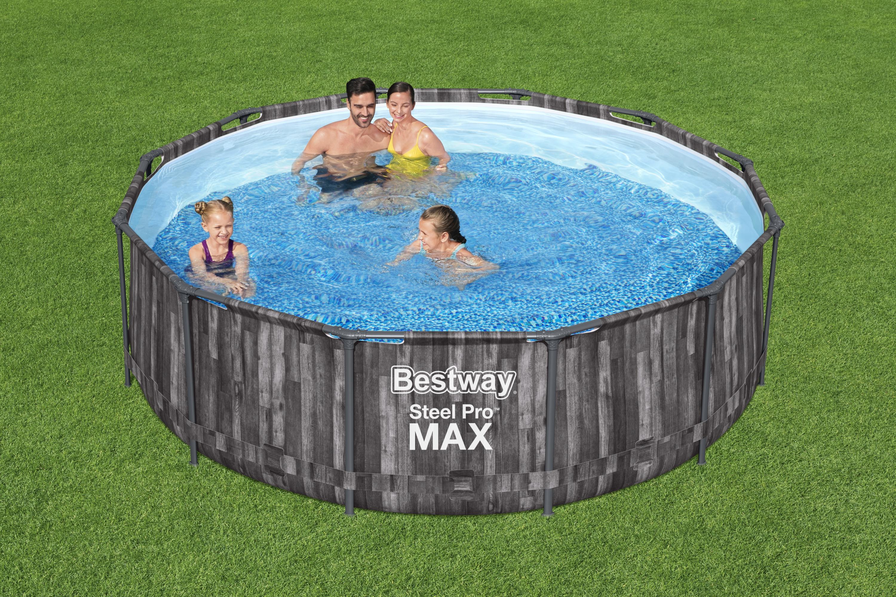 Piscine avec structure ronde effet bois Steel Pro MAX 366x100 cm Bestway 5614X