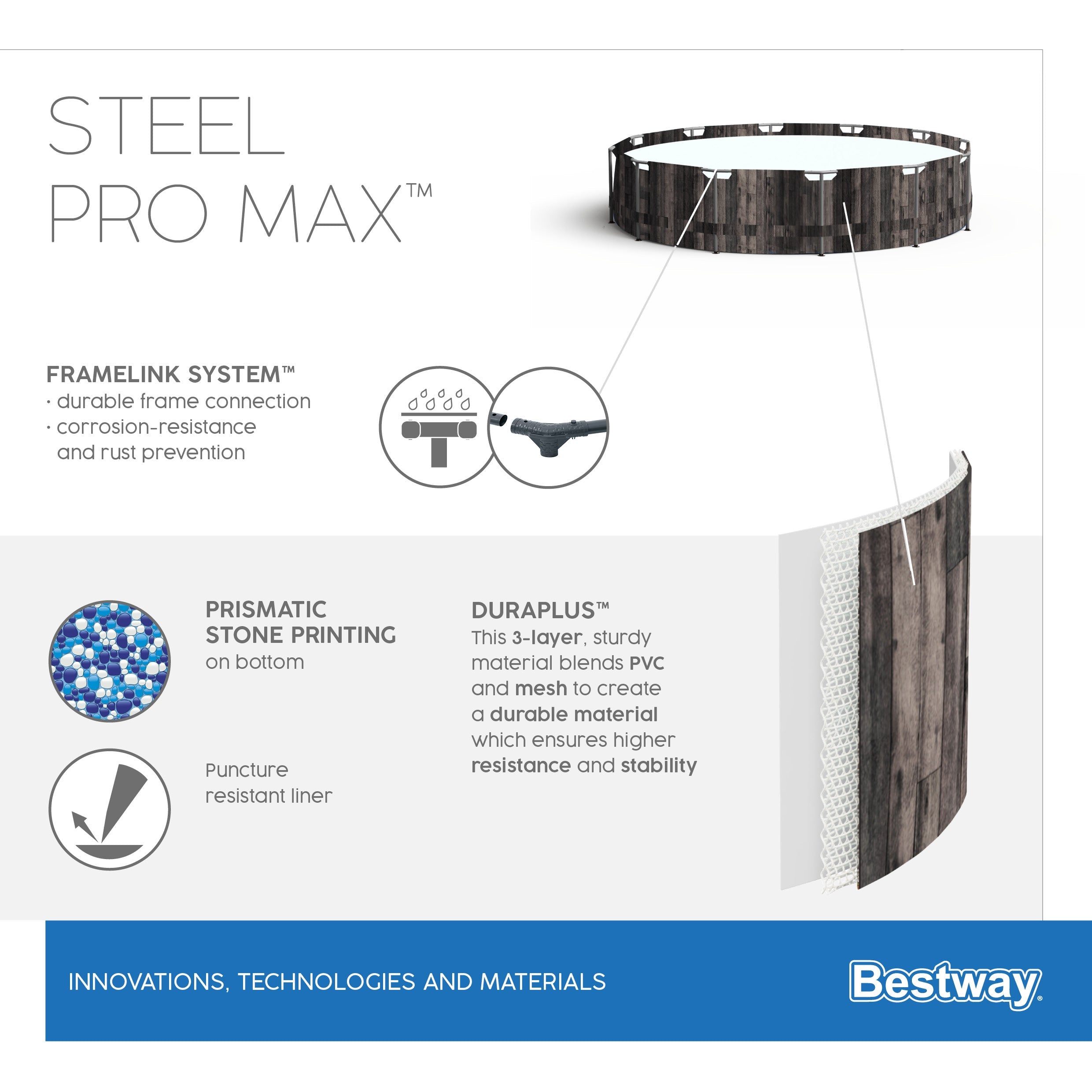 Piscine à structure ronde Steel Pro MAX 427x107 cm Bestway 5614Z