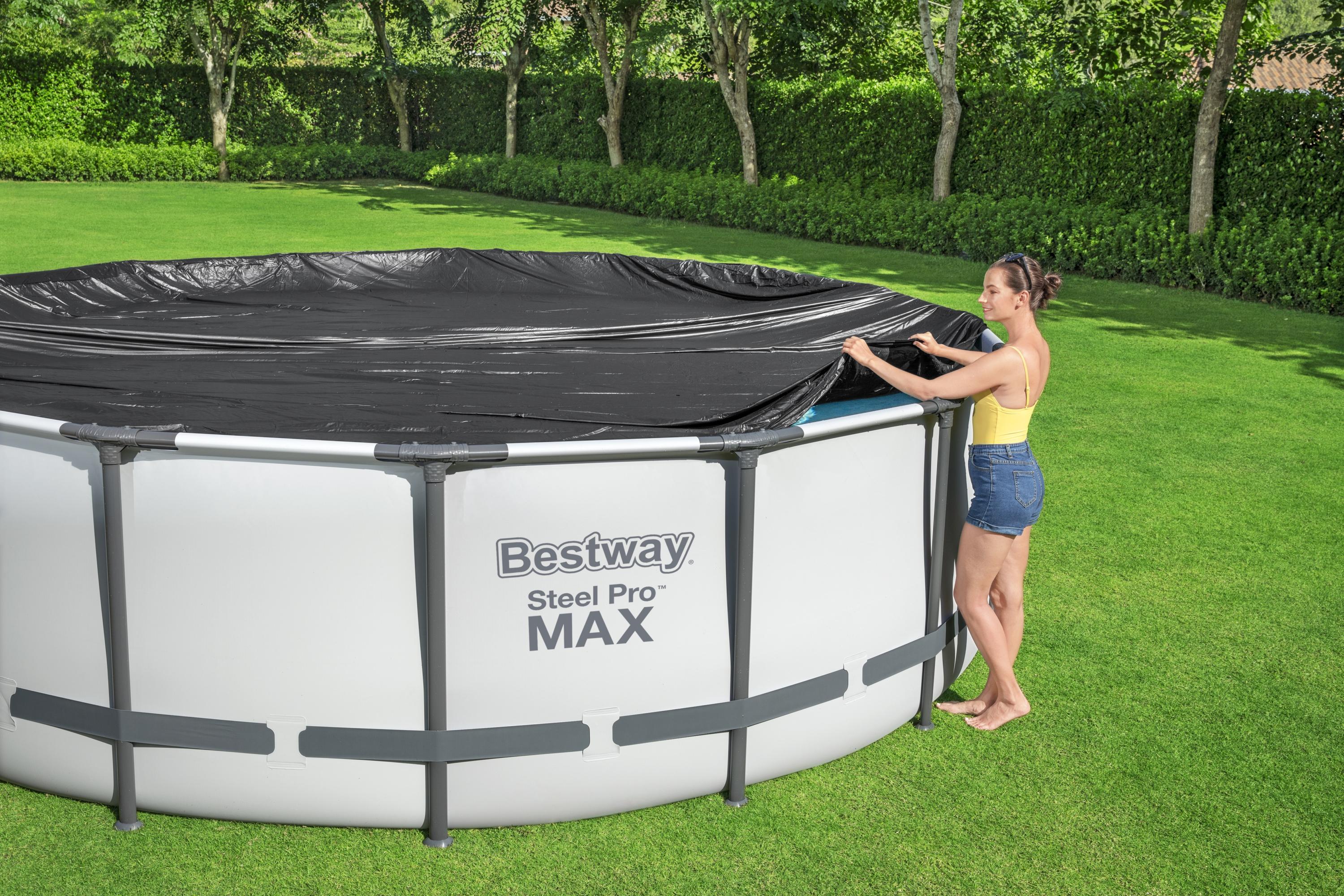 Couverture de piscine ronde diamètre 366 cm avec structure Bestway 58037