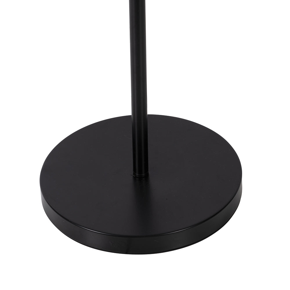 Lampadaire avec pied en satin noir et abat-jour noir h 138 cm Sibilla