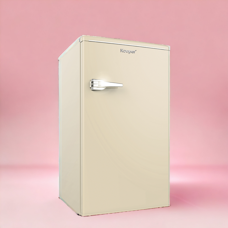 Réfrigérateur congélateur vintage une porte mini-réfrigérateur gain de place 90 litres