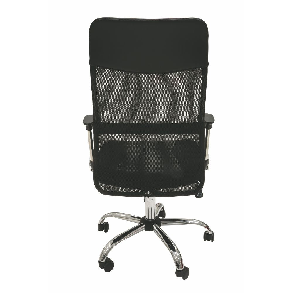 Fauteuil de bureau noir en tissu respirant à hauteur réglable et roulettes Robby