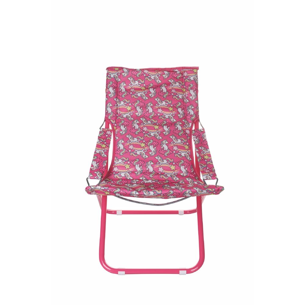 Transat de jardin ou de plage pour enfant avec structure en métal et assise en polyester 600D