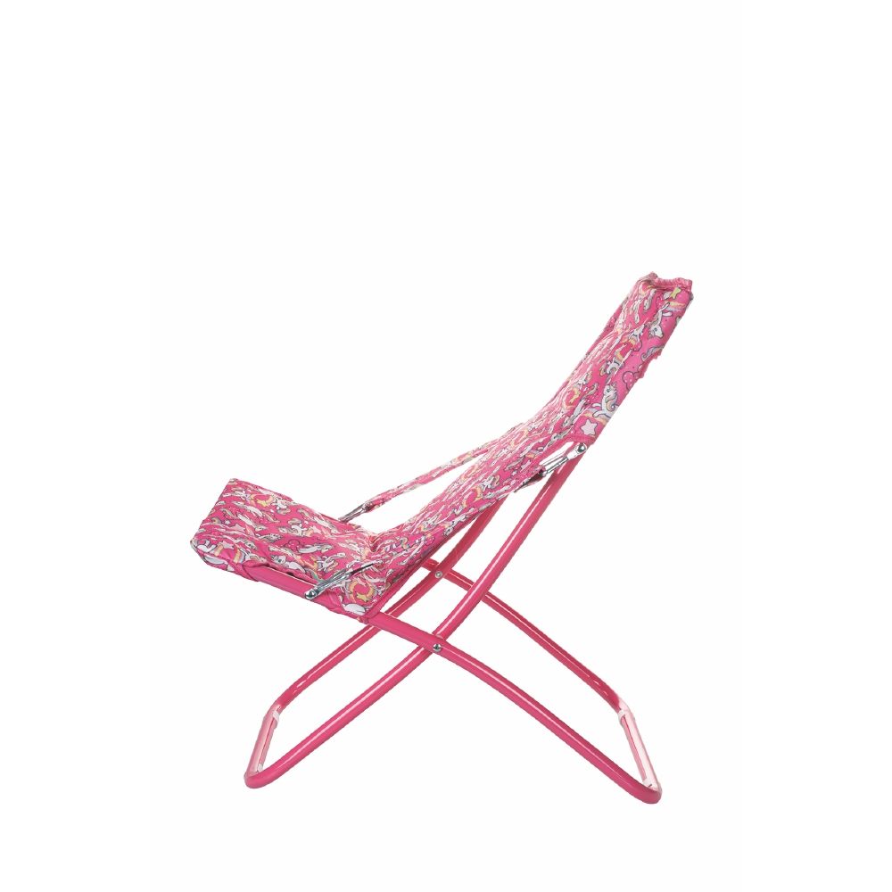 Transat de jardin ou de plage pour enfant avec structure en métal et assise en polyester 600D