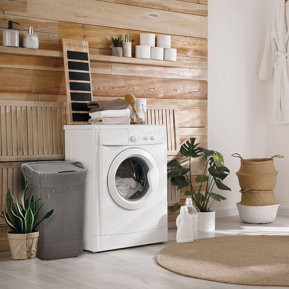 Panier à linge gain de place fait maison en résine effet osier