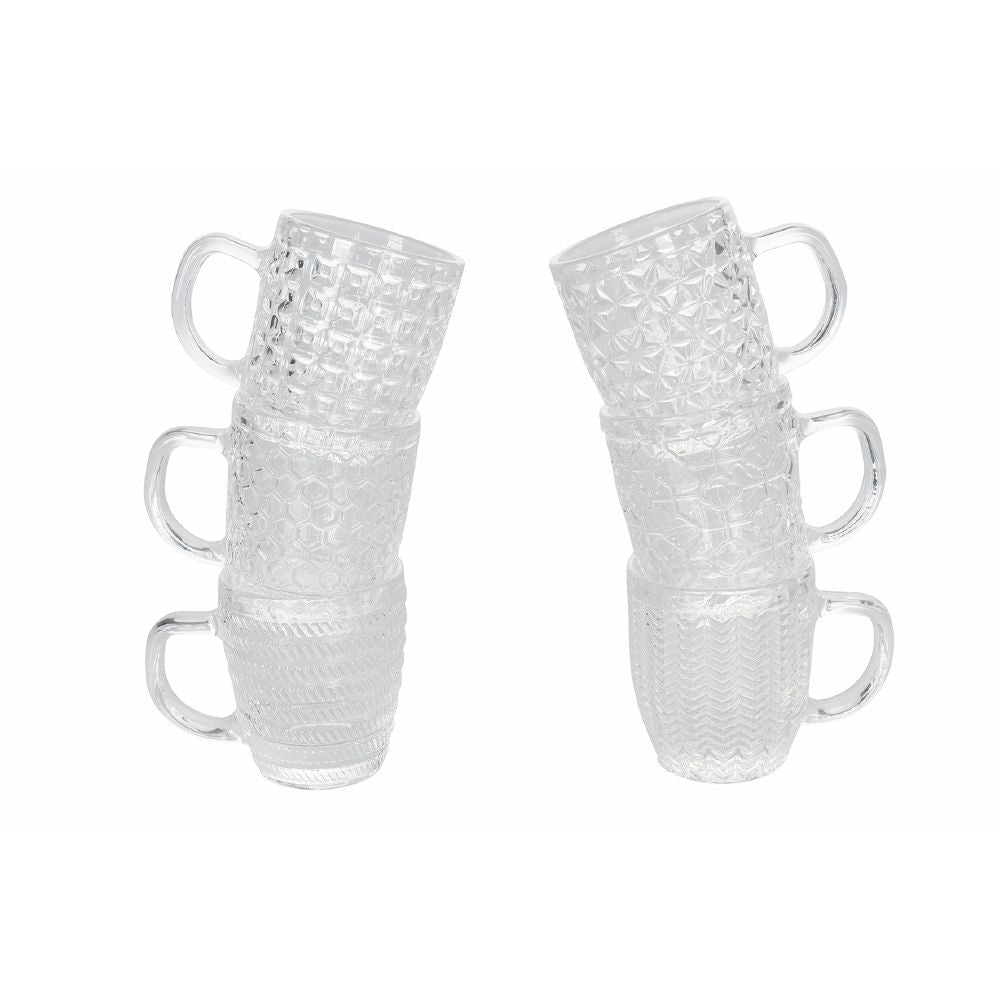 Set de 6 tasses à café en verre 90 ml Géométries